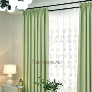 Rèm Hàn Quốc cản sáng màu xanh lá mát mẻ hiện đại