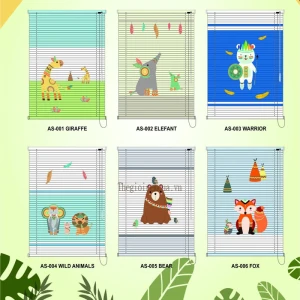 Rèm lá nhôm tranh dán hình decal họa tiết