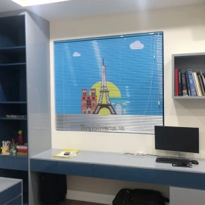 Rèm sáo nhôm cửa sổ dán hình decal