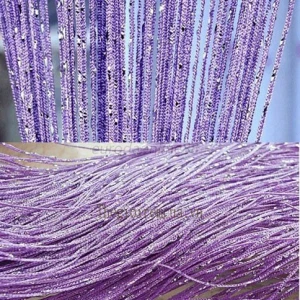 Rèm sợi chỉ dù đan kim tuyến màu tím violet