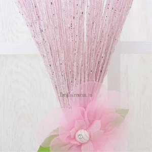 Rèm sợi kim tuyến màu hồng lãng mạn quyến rũ