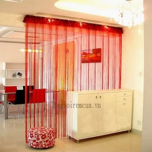 Rèm sợi ngăn phòng khách và bếp sang trọng