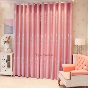 Rèm trang trí phòng bé gái họa tiết hoa văn hiện đại