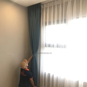 Rèm vải 2 lớp chống nắng cản sáng căn hộ