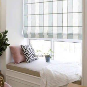 Rèm vải cao cấp Hàn Quốc may kiểu Roman xếp tầng