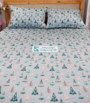 Bộ Chăn Ga Gối Cotton Lụa Modal - CLM 17