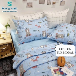 Bộ Chăn Ga Gối Cotton Lụa Modal - CLM 28