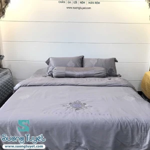 Bộ Chăn Ga Gối Lụa Gấm Cao Cấp LG-010