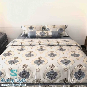 Bộ Chăn Ga Gối Lụa Gấm Cao Cấp LG-011