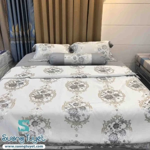 Bộ Chăn Ga Gối Lụa Gấm Cao Cấp LG-012