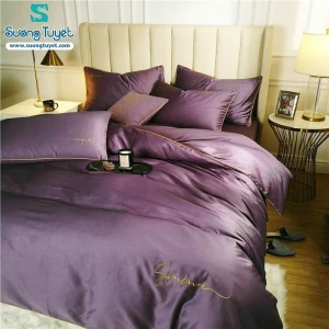 Bộ Chăn Ga Gối Tencel Sumoi Màu Tím  LTC-019