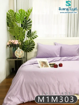 Bộ Chăn Ga Lụa Satin 60S M1M-303