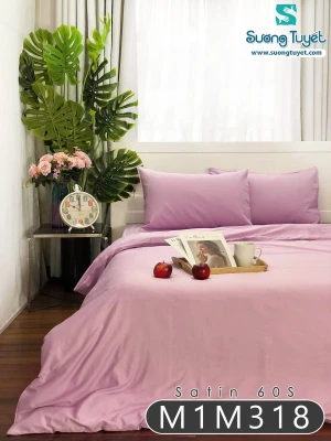 Bộ Chăn Ga Lụa Satin 60S M1M-318