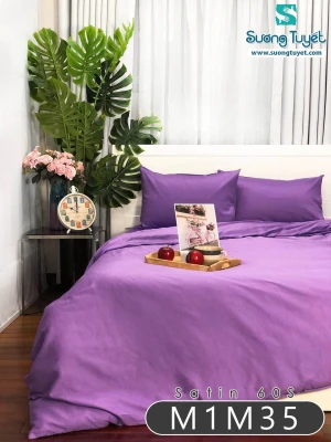 Bộ Chăn Ga Lụa Satin 60S M1M-35