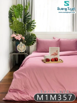 Bộ Chăn Ga Lụa Satin 60S M1M-357