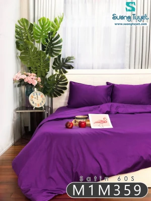 Bộ Chăn Ga Lụa Satin 60S M1M-359