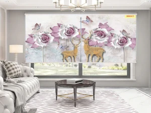 Rèm Cuốn Tranh Hươu Tài Lộc RCT26