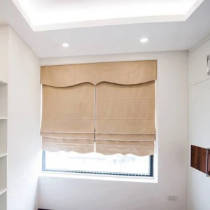 Rèm roman hai lớp màu vàng RM16