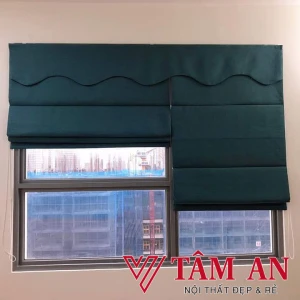 Rèm roman màu xanh RM10