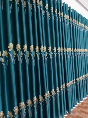 Rèm vải gấm thêu RV30