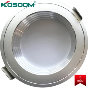 Đèn LED âm trần 3 màu 7W viền bạc DL-KS-DMB-7 Kosoom