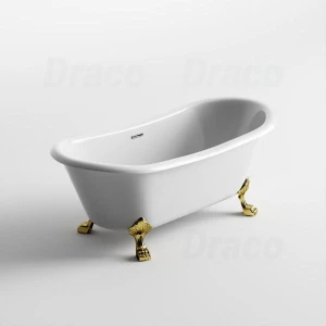 Bồn Tắm Nằm Cao Cấp Chất Liệu Arylic Kiểu Cổ Điển Chân Rồng Vàng/Bạc Draco T4100AS (Size Nhỏ)