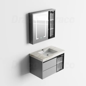 Tủ Lavabo Nhựa PVC Lõi Đặc Cao Cấp Phủ Sơn 2K Chống Nước Tuyệt Đối Draco T2608PX