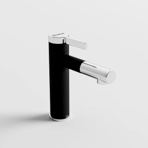 Vòi Lavabo Nóng Lạnh Đồng Thau Ống Tròn Đầu Mạ Crom Draco F2123BA (Thấp)