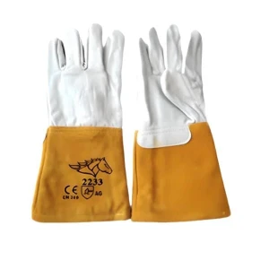 Găng Tay Da Hàn Trắng Vàng TIG 2233