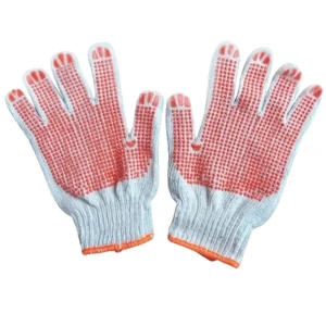 Găng Tay Len Phủ Hạt Nhựa Đỏ