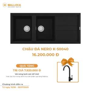 Chậu Rửa Chén Đá MALLOCA NERO K-50040 Màu Đen
