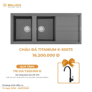 Chậu Rửa Chén Đá MALLOCA TITANIUM K-50073 Màu Xám