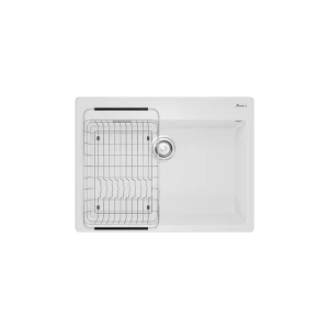 Chậu Rửa Chén KONOX Ruvita 680 White Silver Đá Granite 1 Hộc 680mm