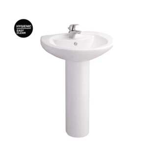 Chậu Rửa Lavabo COTTO C0107/C411 Treo Tường Kèm Chân Dài
