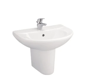 Chậu Rửa Lavabo COTTO C014/C4201 Treo Tường Kèm Chân Ngắn