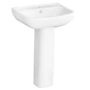 Chậu Rửa Lavabo COTTO C0141/C4141 Treo Tường Kèm Chân Dài
