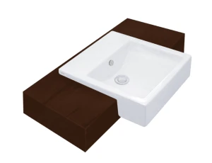 Chậu Rửa Lavabo COTTO C02717 Parvis Bán Âm Bàn Kháng Khuẩn