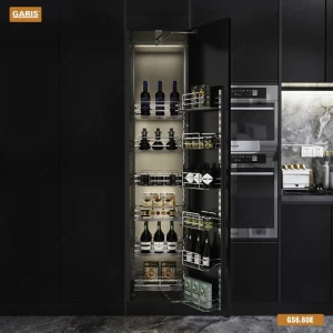 Tủ Đồ Khô GARIS GS6.60E Khay Nan Inox Điện Hóa Xước Mờ 6 Tầng 60cm