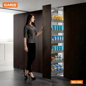 Tủ Đồ Khô GARIS MS6.40GA Khay Nhôm Màu Xám Bạc Cánh Rút 6 Tầng 40cm