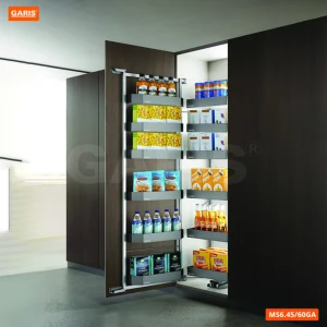 Tủ Đồ Khô GARIS MS6.60GA Khay Nhôm Màu Xám Bạc Cánh Mở 6 Tầng 60cm
