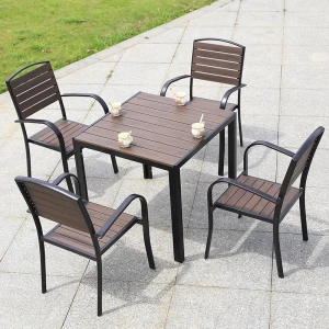 Bàn ghế vuông Composite ngoài trời