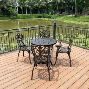 Bộ bàn ghế ban công nhôm đúc tròn 4 ghế ND78-4GCBD