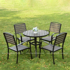 Bộ bàn ghế Composite cà phê mặt tròn 1 bàn 4 ghế CPSD80-4GC