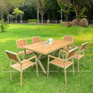 Bộ bàn ghế Composite ngoài trời 1 bàn 6 ghế CPS150CC-6GV
