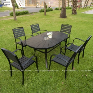 Bộ bàn ghế nhựa Composite ngoài trời 1 bàn 6 ghế CPSE-6G
