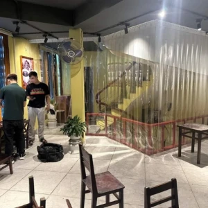 Rèm chắn gió điều hòa, chia phòng màu trắng sữa chống nhìn xuyên thấu