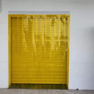 Rèm nhựa PVC vàng cam lắp cho nhà xưởng, nhà hàngquán ăn chống côn trùng