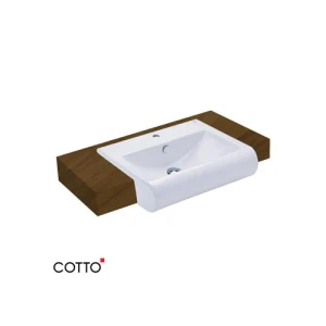 Chậu rửa mặt đặt bán âm bàn COTTO C02237-Riviera