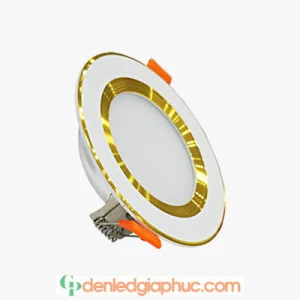 Đèn led downlight âm trần 5w đế mỏng viền vàng TLC 3 màu
