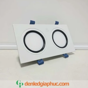 Đèn led downlight âm trần đôi 14w mặt chống chói - 3 chế độ màu - TLC